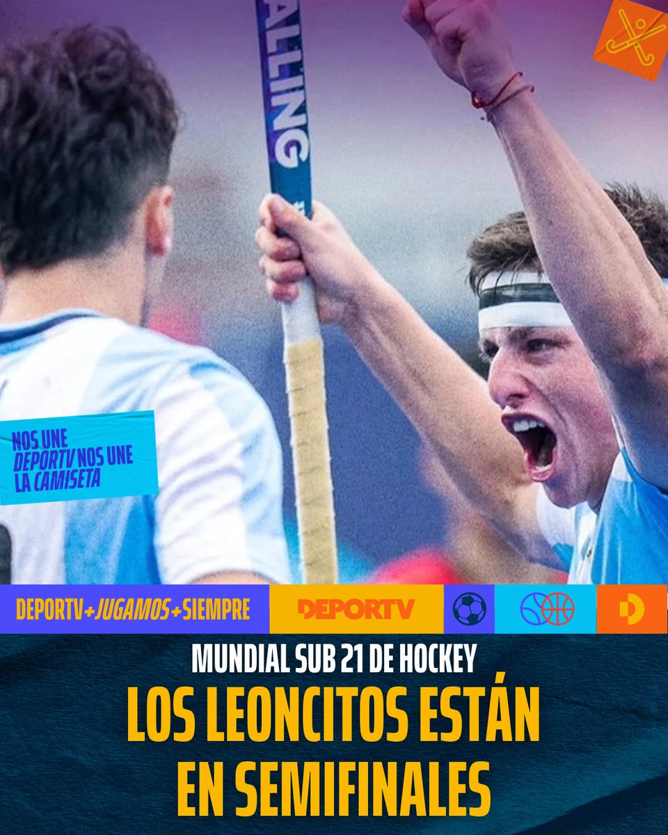 🇦🇷 ¡Triunfazo de los Leoncitos ante Países Bajos y clasificación a semifinales del Mundial de India!

🏑 El seleccionado argentino Sub 21 le ganó 1-0 a los neerlandeses y se metió entre los cuatro mejores del Mundial Junior que se disputa en India.

➕👉 deportv.gob.ar/hockey/triunfa…