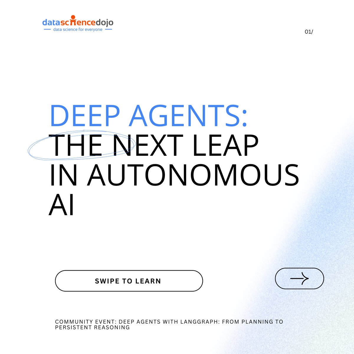 DataScienceDojo's tweet image. 🚀 Get Ready for Our Upcoming Webinar: Deep Agents with LangGraph - From Planning to Persistent Reasoning 🧠

Join Syed Hyder Zaidi, Senior Software Engineer at Data Science Dojo, for an in-depth session on building Deep Agents - the next evolution of AI systems that plan,…