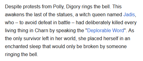 CloisterDev's tweet photo. I always thought it was so cool that The White Witch was the last living human from a dead world. https://t.co/LuJ4cZTkC1