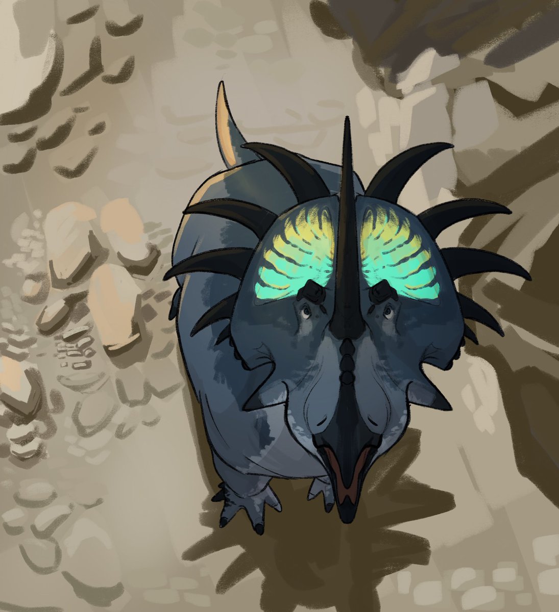 no one cared about my ych LOL😭 doodled my own styracosaurus design