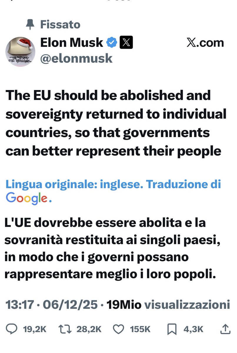 Sono assolutamente d’accordo con <a href="/elonmusk/">Elon Musk</a>