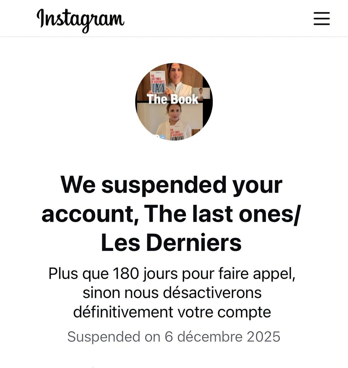 Les_Derniers's tweet image. Hi @instagram
 @Meta @finkd you have deactivated the account @lesderniers_thelastones which is an account on the memory of the Shoah and which gives the floor to the last witnesses. I think you made a mistake. Can you reactivate it. Thank you.