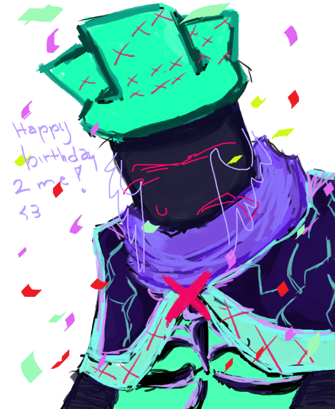 happy birthday to me !! >_< two arts made by me