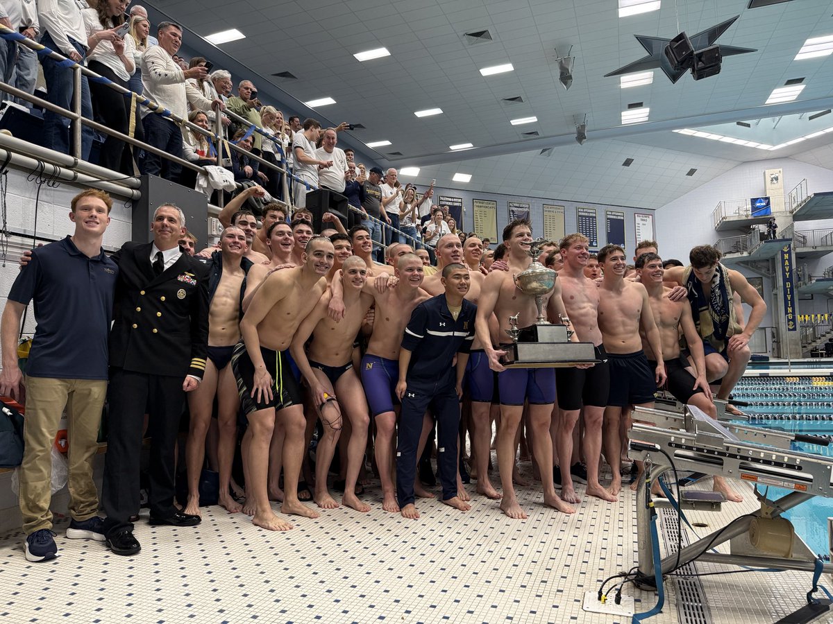 NavyAthletics's tweet photo. A swimming ⭐️ SWEEP

@NavyMSwim and @NavyWomenSwim reclaim the stars in Annapolis in thrilling fashion!

#GoNavy | #BeatArmy | @ArmyNavyGame https://t.co/F2xhP1uS0q