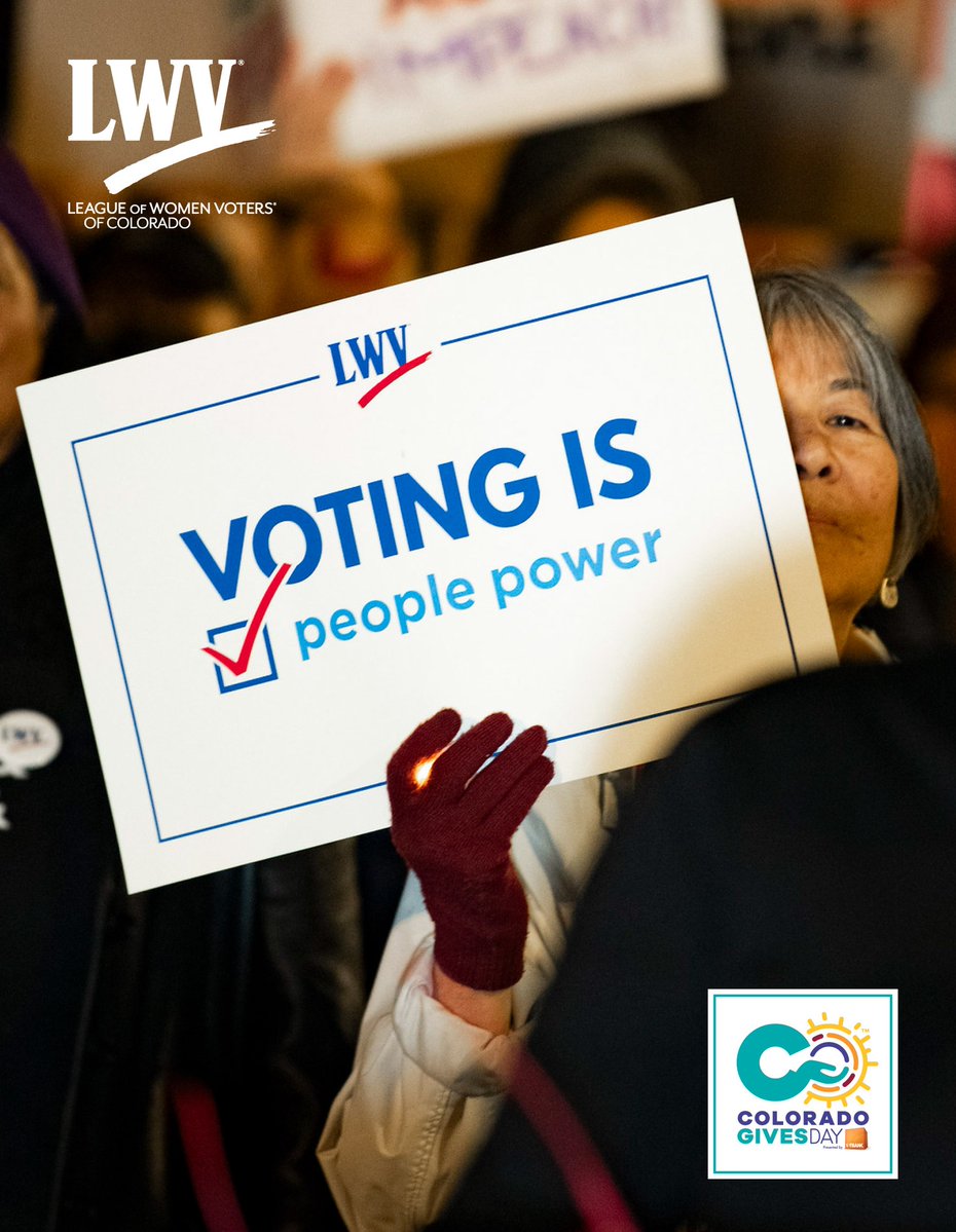 We hit the halfway mark – thank you! 💙
With 3 days left until #COGivesDay, we’re pacing well, and your support is powering real momentum.

Every year, you give us a huge CGD push. Let’s keep it going!

🇺🇸 Give today &amp; support Colorado’s democracy: coloradogives.org/organization/L…