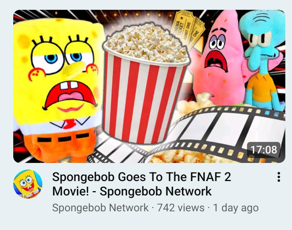 SpongeyNetwork's tweet image. Go watch my newest vid or smth!
Thanks to:
 @FNaFFlix for voicing the theter worker
 @DOOMF0KS @ChazingtonYT @WarioShit for making a cameo in the end!