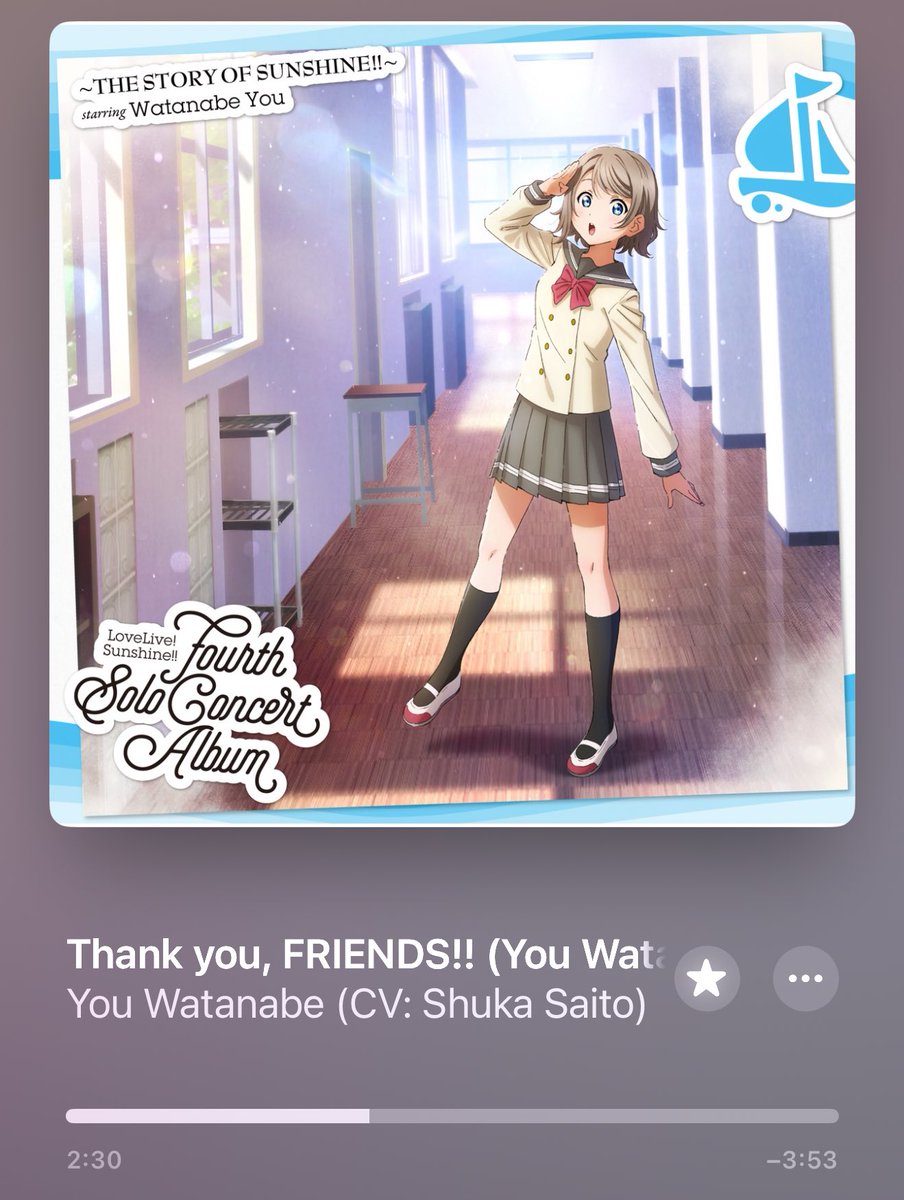 Now Playing 💿 Thank you, FRIENDS!! (渡辺曜 Solo Ver.) / ⛵️渡辺