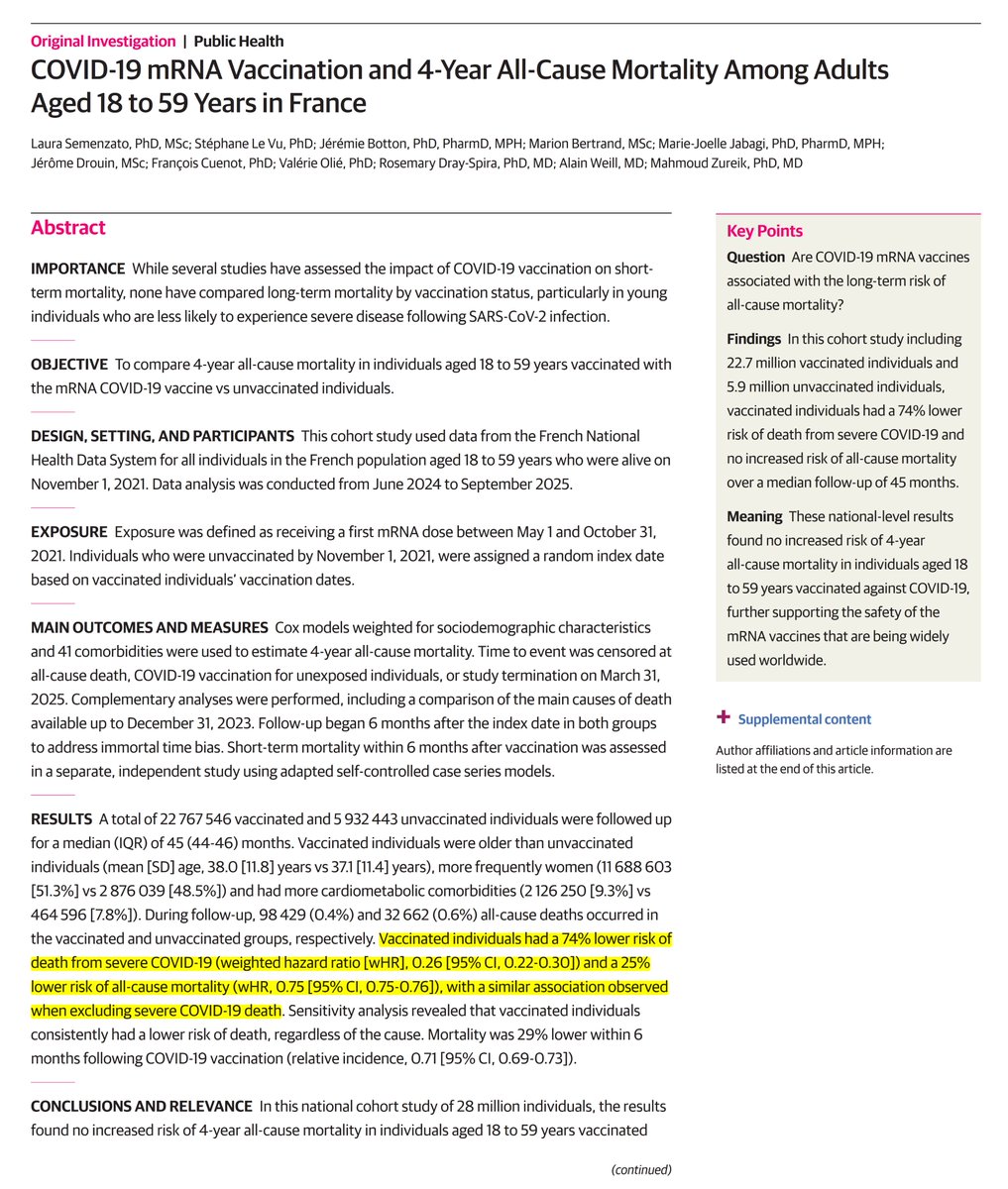 Covid aşısı olanlara ne oldu?
28 milyon kişinin takip edildiği dev bilimsel çalışmada, COVID-19 aşısı olanların sadece COVID-19'a bağlı ölüm riski değil, herhangi bir nedene bağlı ölüm riskleri de düşük çıktı!