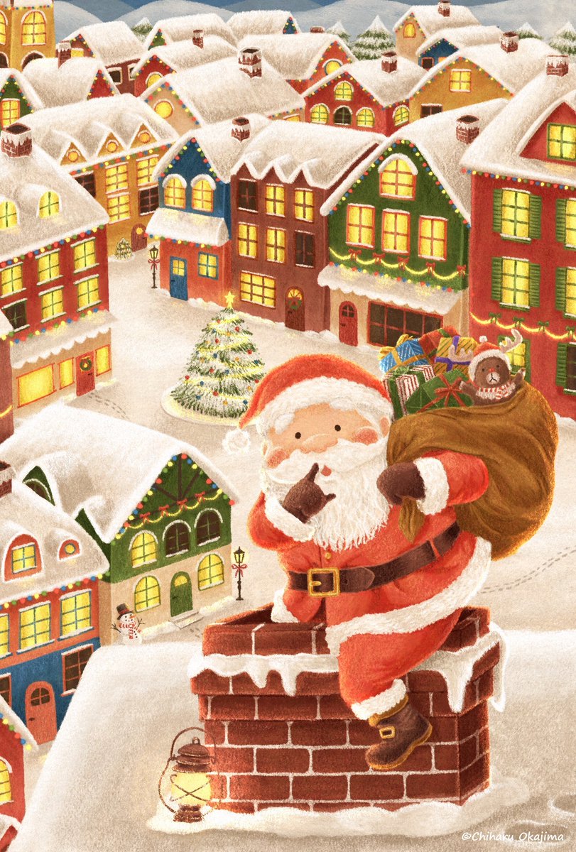 しぃ〜！ 秘密だよ🎄

#クリスマスイラスト
#illustration #Christmas