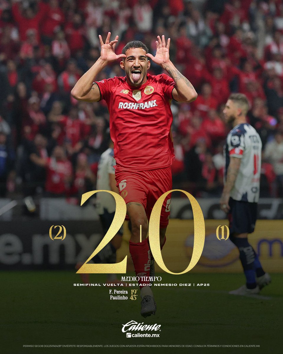 TolucaFC's tweet photo. Primer tiempo como lo planeamos 🤩🫵🏻 @calientesports 

Regístrate ahora en https://t.co/0YExiZw5EW y recibe $1000 de regalo para tu primera apuesta. 💸⚽️

📲 https://t.co/KTuYVss6oY

#ApuestaEnCaliente #MásAcciónMásDiversión