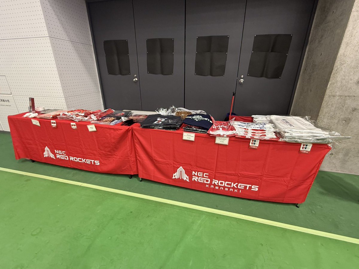 本日もINPEX酒田アリーナにて #NECレッドロケッツ川崎 の グッズ販売を