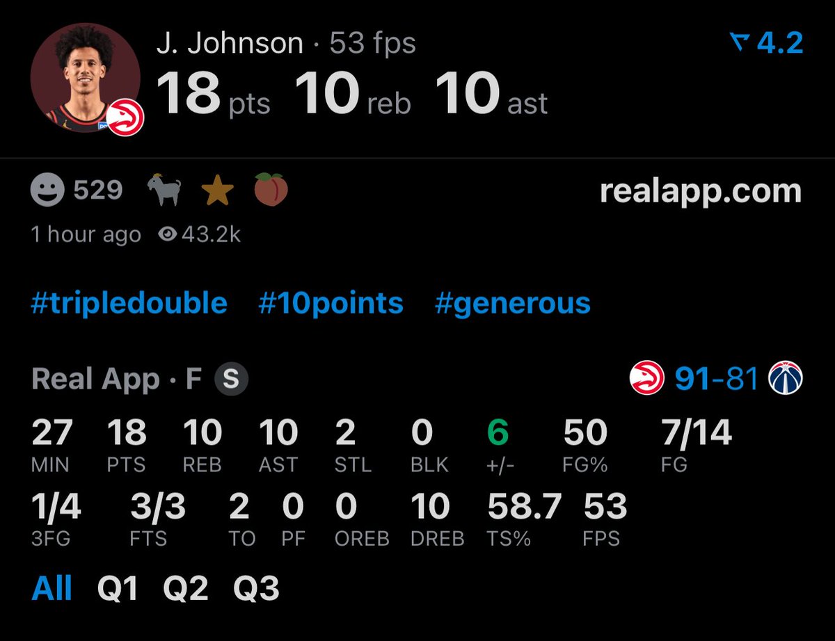 Jalen Johnson another triple-double 🔥