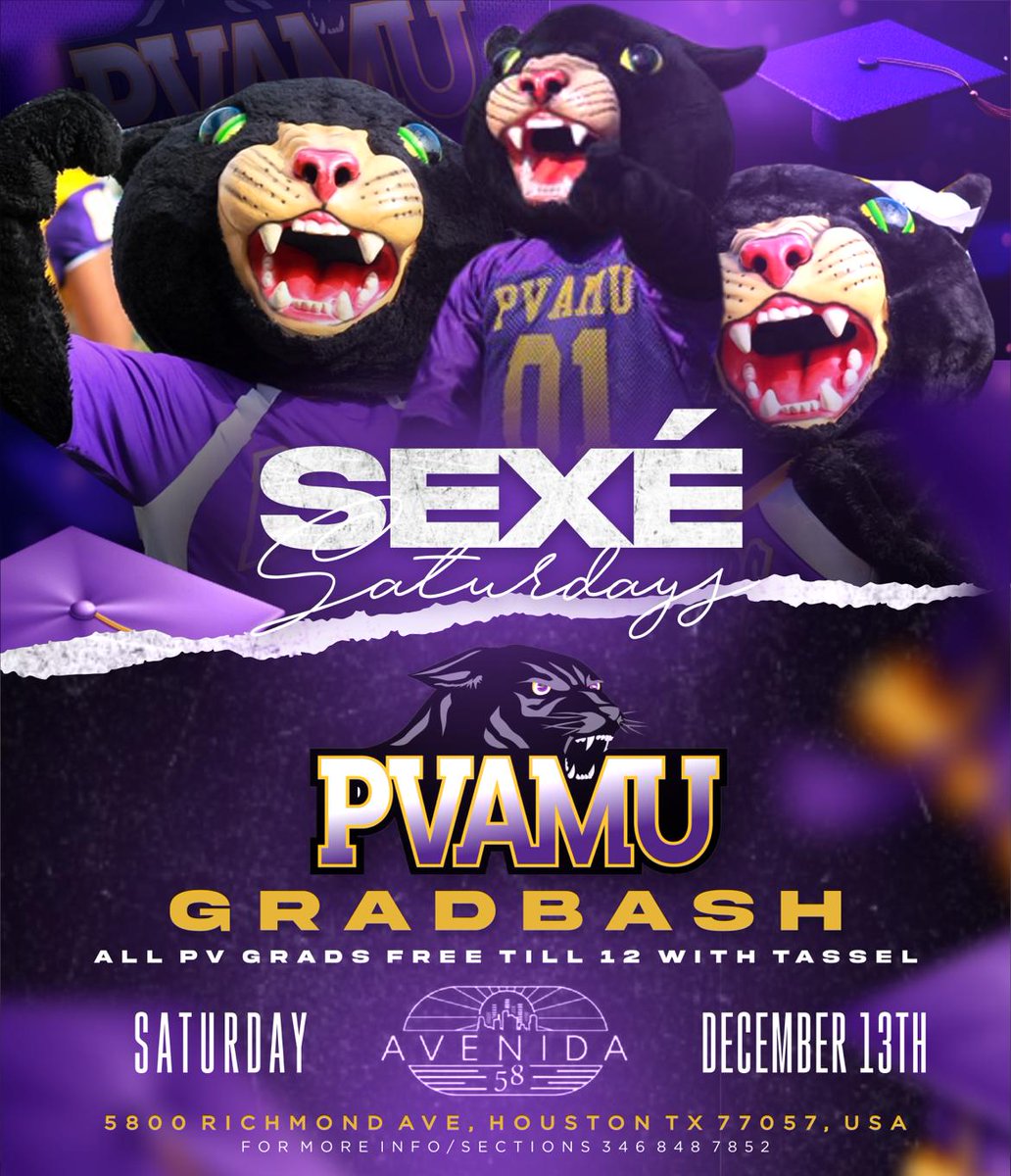 #pvamu25

EVERYONE FREE TIL 12
eventbrite.com/e/sexe-saturda…
SATURDAY DECEMBER 13TH
AVENUE 58 
5800 RICHMOND AVE