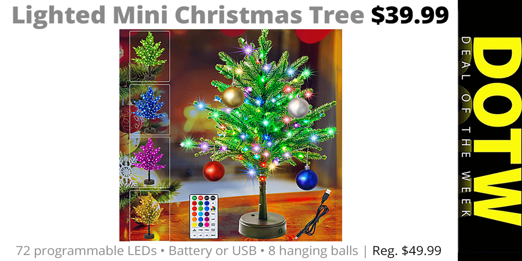 ConnectingPt's tweet image. Connecting Point's DEAL OF THE WEEK 12/5/25: Lighted Mini Christmas Tree reg. $49.99; #DOTW sale price: $39.99. Through 12/11/25 while supplies last. | tinyurl.com/4djkb38a
.
#ConnectingPoint #DealOfTheWeek #GiftIdeas #HolidayDecor #RogueValley #SouthernOregon