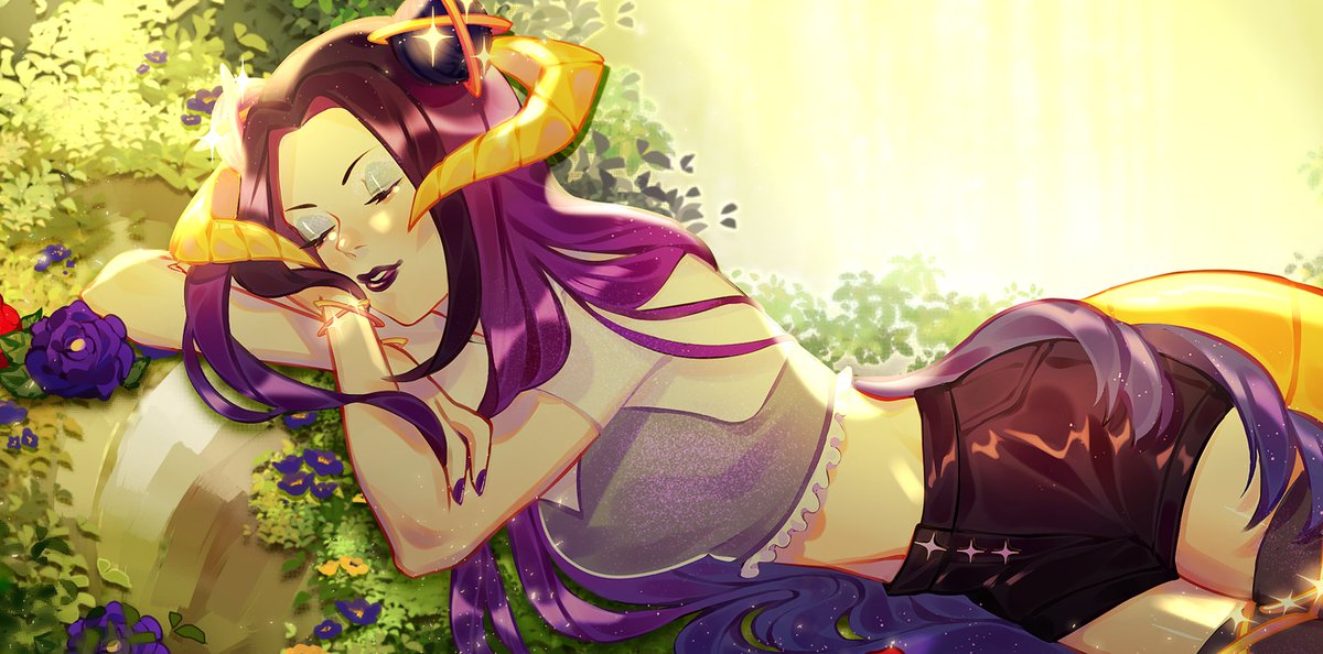 Baenalux's tweet photo. The warmth of the Sun embraces me. 
Leaves rustle a blissful symphony. 
༄ ｡° ,
Fleeting memories I can no longer grasp.  
A time lost melted in a moment of bliss.

🎨Ame_801 https://t.co/zBZmd2P49t