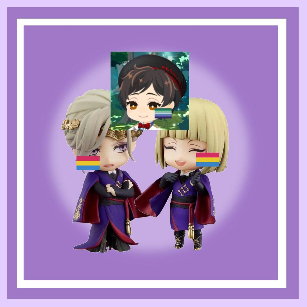 ☆;; Rook and Vil are pansexual and Neige is gay and they’re all dating ¡!