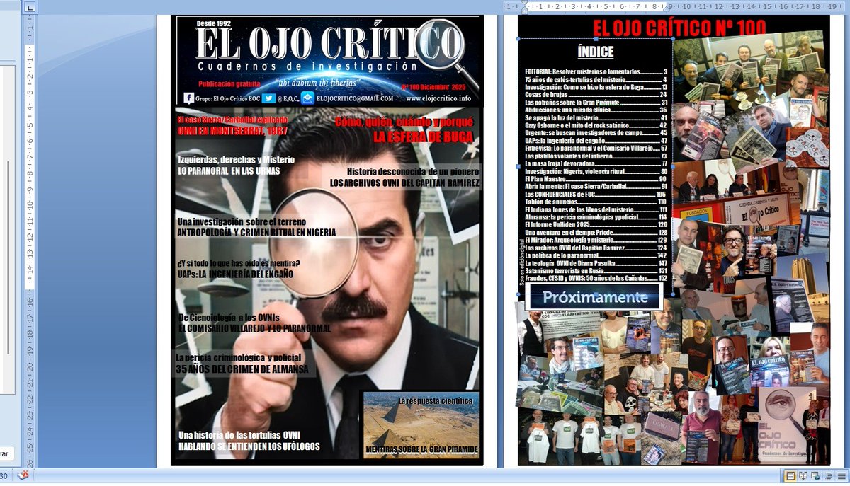 E_O_C_'s tweet photo. ¡Por fin! Terminado #EOC100. A corrección y a imprenta... https://t.co/DZ7pZhfPQ4