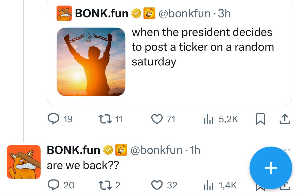 startedwithzer0's tweet photo. So, you wanna tell me that 10 seconds after Trump’s post on Truth Social there’s a coin launched on Bonk with the exact ticker from his post — and you wanna tell me that Bonk has been soft-shilling $BIG since the launch?

1 + 1 = 2.
And being real here — if this doesn’t go to at least 100M, I genuinely don’t know. I don’t understand how this wouldn’t send. And why would Trump even do this? I’m honestly just waiting for another bigger post from @realDonaldTrump or @bonkfun