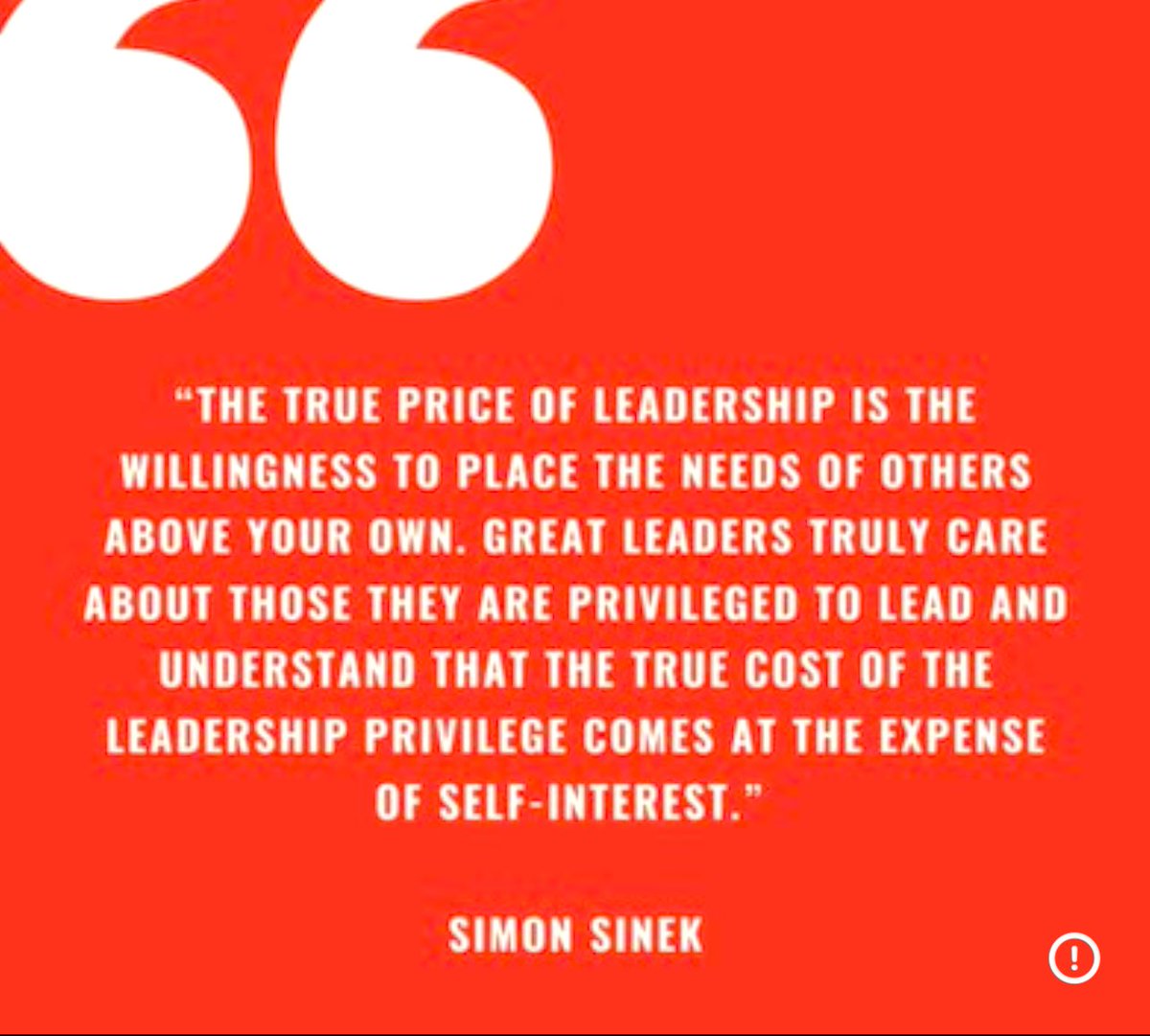 Leadership privilege comes at the expense of self-interest. Thank you <a href="/simonsinek/">Simon Sinek</a> it’s true. Last month I published my leadership and culture book, “How a CEO Built. healthy Culture with Trust, Respect and Avocados” - info here nancypadbergleader.com
#CEO #leadership #culture