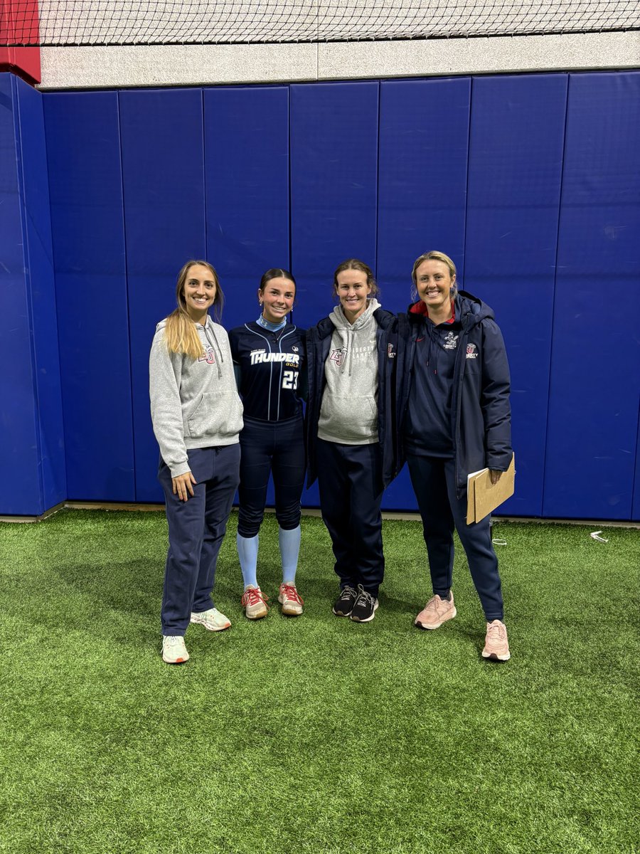 Amazing day <a href="/LibertySB/">Liberty Softball</a> ! Learned a lot about our Lord and Savior and how he is a huge part of the game and our lives ✝️. Thank you Liberty for the experience and coaches <a href="/CoachDot_LU/">Dot Richardson</a>, <a href="/SamiFagan/">Sami Fagan</a> , <a href="/kickem2theKIRB/">Emily Kirby Nagle</a>. <a href="/BobRossiRITG/">Bob Rossi</a> <a href="/RITG16unational/">RI Thunder Gold 16u National- Lotti</a> <a href="/thunderjam134/">dave lotti</a> #FaithOverFear