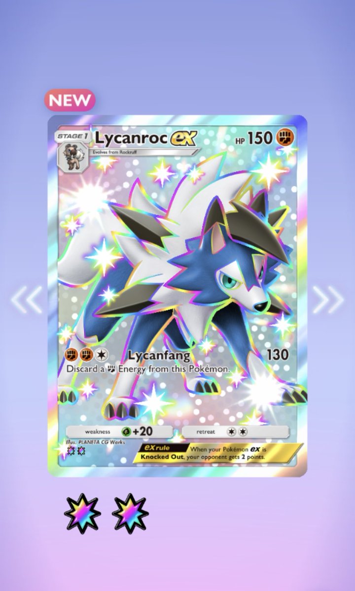 Got the shiny Lycanroc!  #PokemonTCGPocket