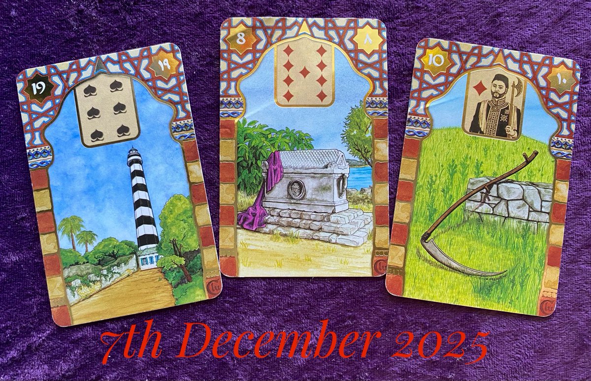 rosboundy's tweet photo. 🔮 7th December 2025 🔮 the Daily Lenormand cards. It’s a Sunday - YAY 🙌 https://t.co/G8A7uiAWoa