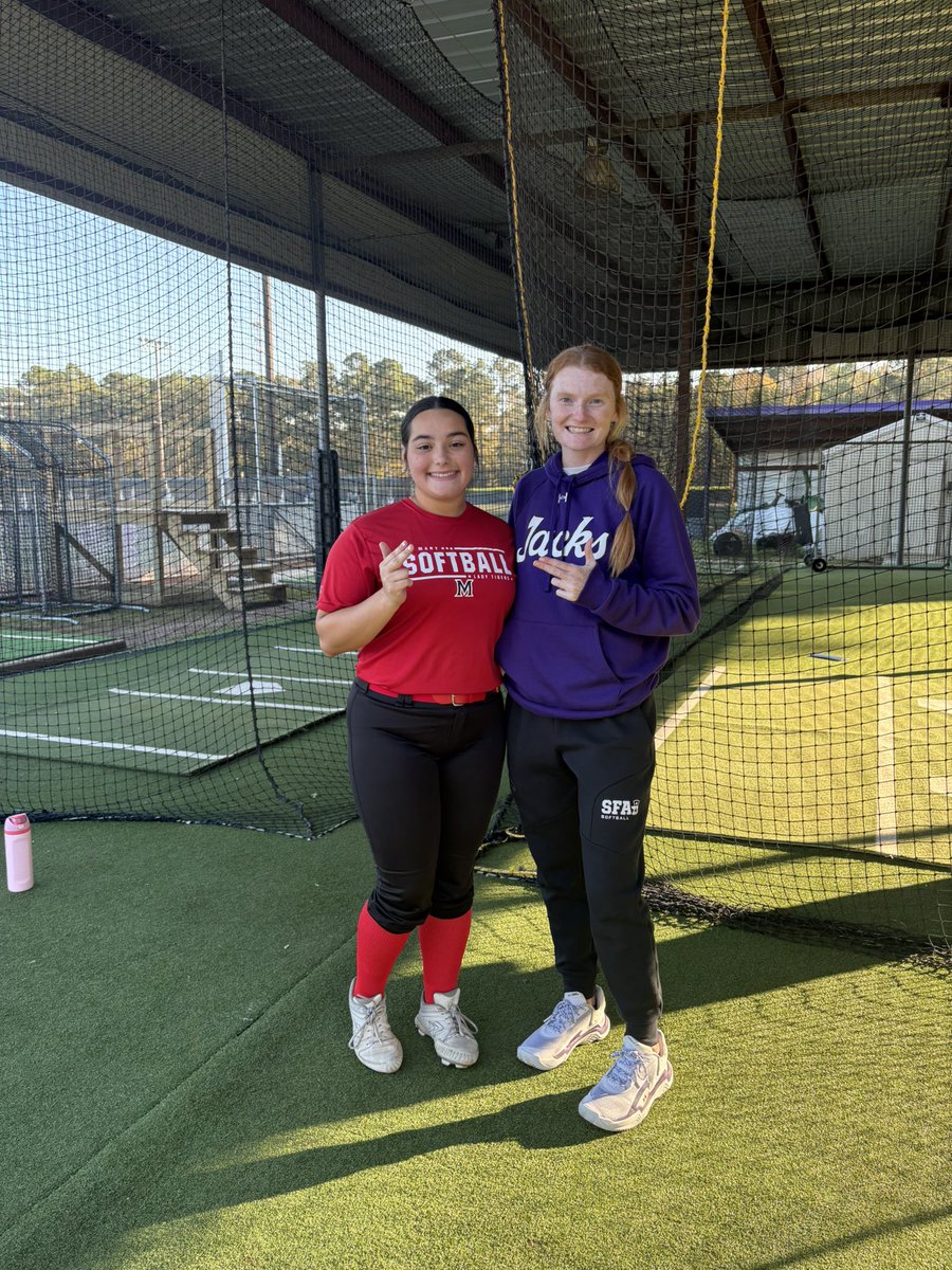 Had a great time at camp today <a href="/sfa_softball/">SFA Softball</a>! 
Thank you coaches for the great feedback on my natural drop spin and the fun, helpful drills.
<a href="/AxeEmJackson/">Coach Jackson</a> <a href="/CoachJaegersSFA/">Melanie Jaegers</a>

<a href="/BombersKTX/">Texas Bombers Gold KTX</a>
<a href="/MHSLadyTigersSB/">Many Lady Tiger Softball</a>