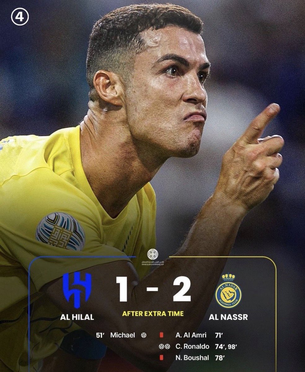 Two goals against Al Hilal in a final while your team is down by 2 players. 

One man Army.