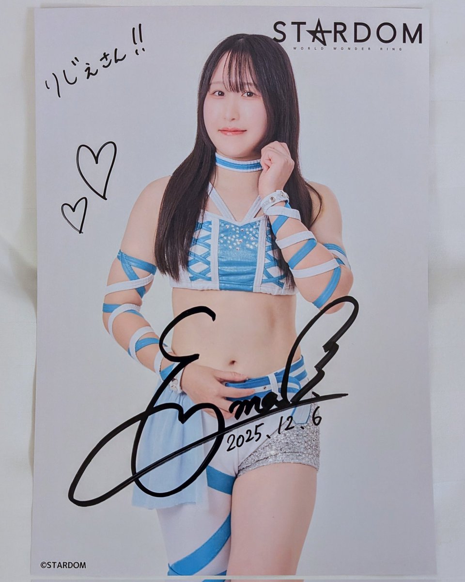 名古屋サイン会夜の部🖊️
3人目　儛島エマ選手🔫🪖
リベンジしてきた😅

#儛島エマ
#STARDOM