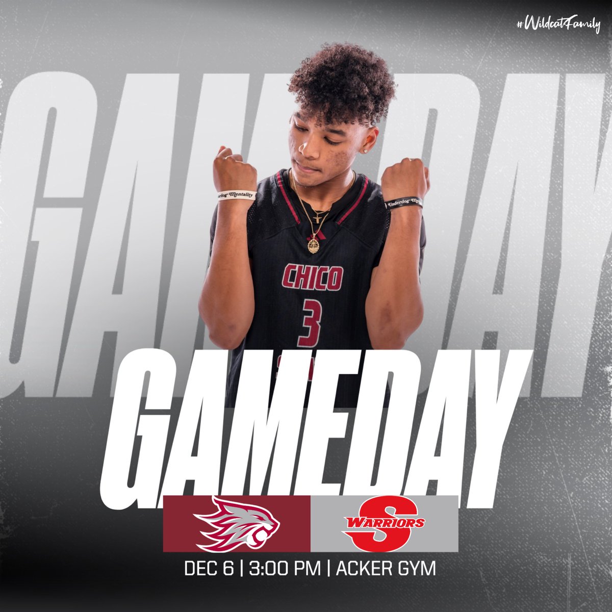 CHICOmbb's tweet image. 🚨Gameday🚨

Game 2 of conference and we are back in Acker gym. Let’s get after it 🐾

#WildcatFamily