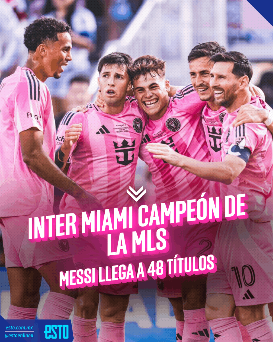 estoenlinea's tweet photo. NUNCA HUBO DEBATE. 🐐✨🏆

Messi rompe un nuevo récord. Inter Miami es campeón de la MLS y Leo llega a 48 títulos. 🇦🇷🔥

El único GOAT. 

👉 https://t.co/VrKP7iSU3H https://t.co/8rr0AVozRt