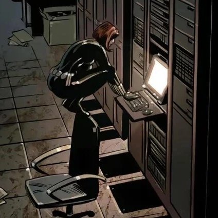 sits like a black widow