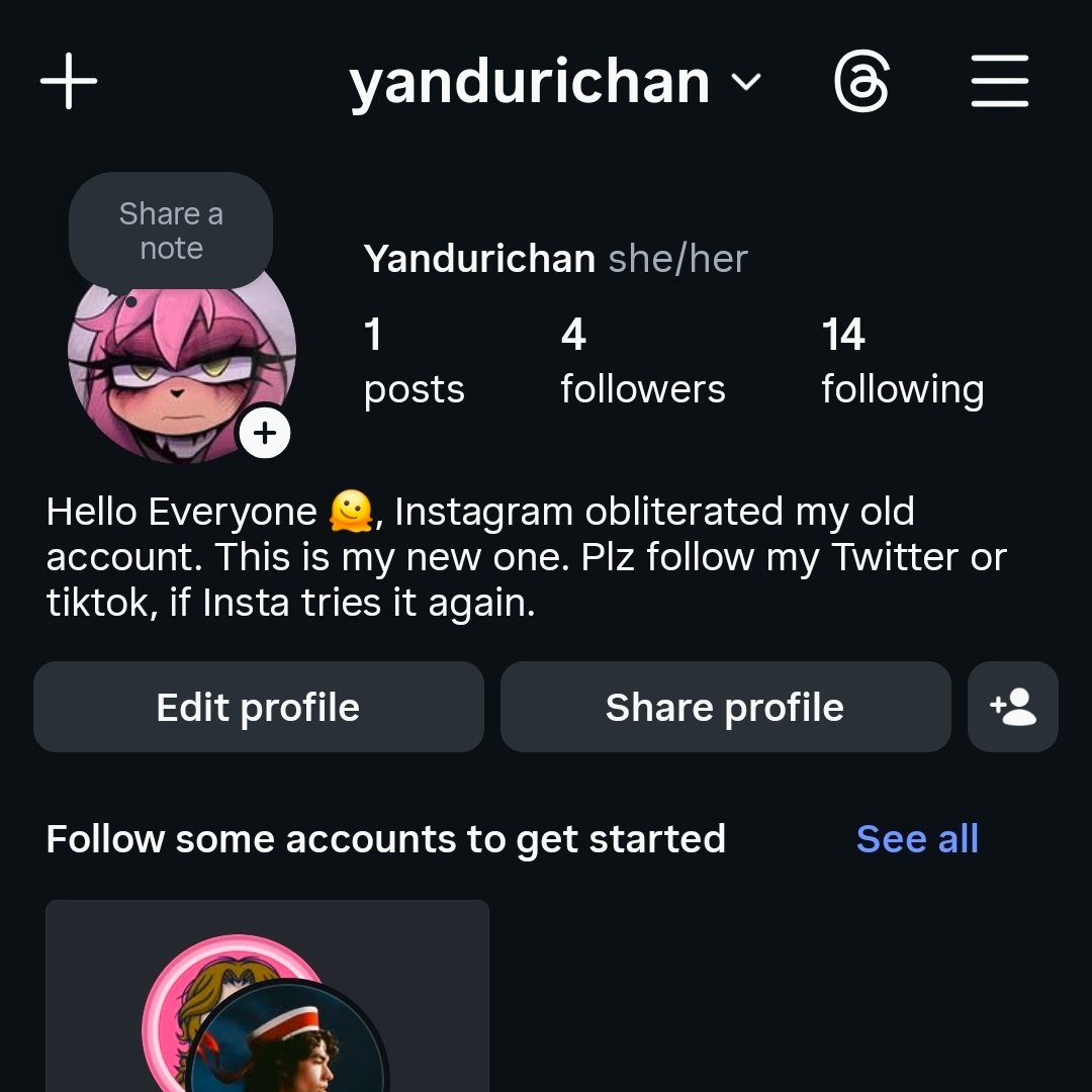 Made a new account. If yall can plz go follow, and share the news.

P.s. fuck you insta