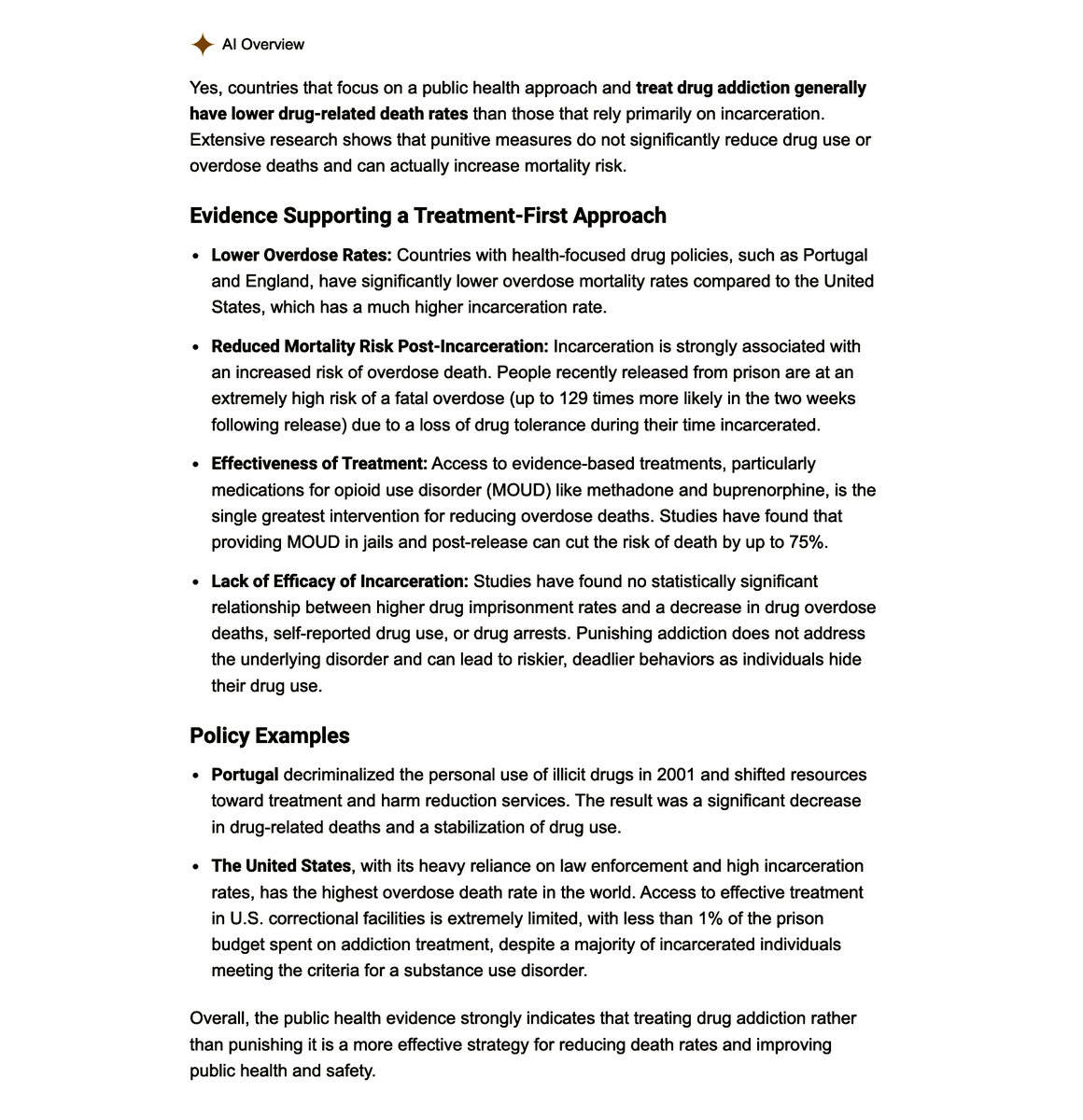 The war on drugs is one of the dumbest things the US or any other country has ever done.

More drugs are consumed than ever before &amp; TRILLION$ has been wasted on futile efforts.

Countries that focus on treatment have FAR fewer deaths than the ones who fight it like the US does.