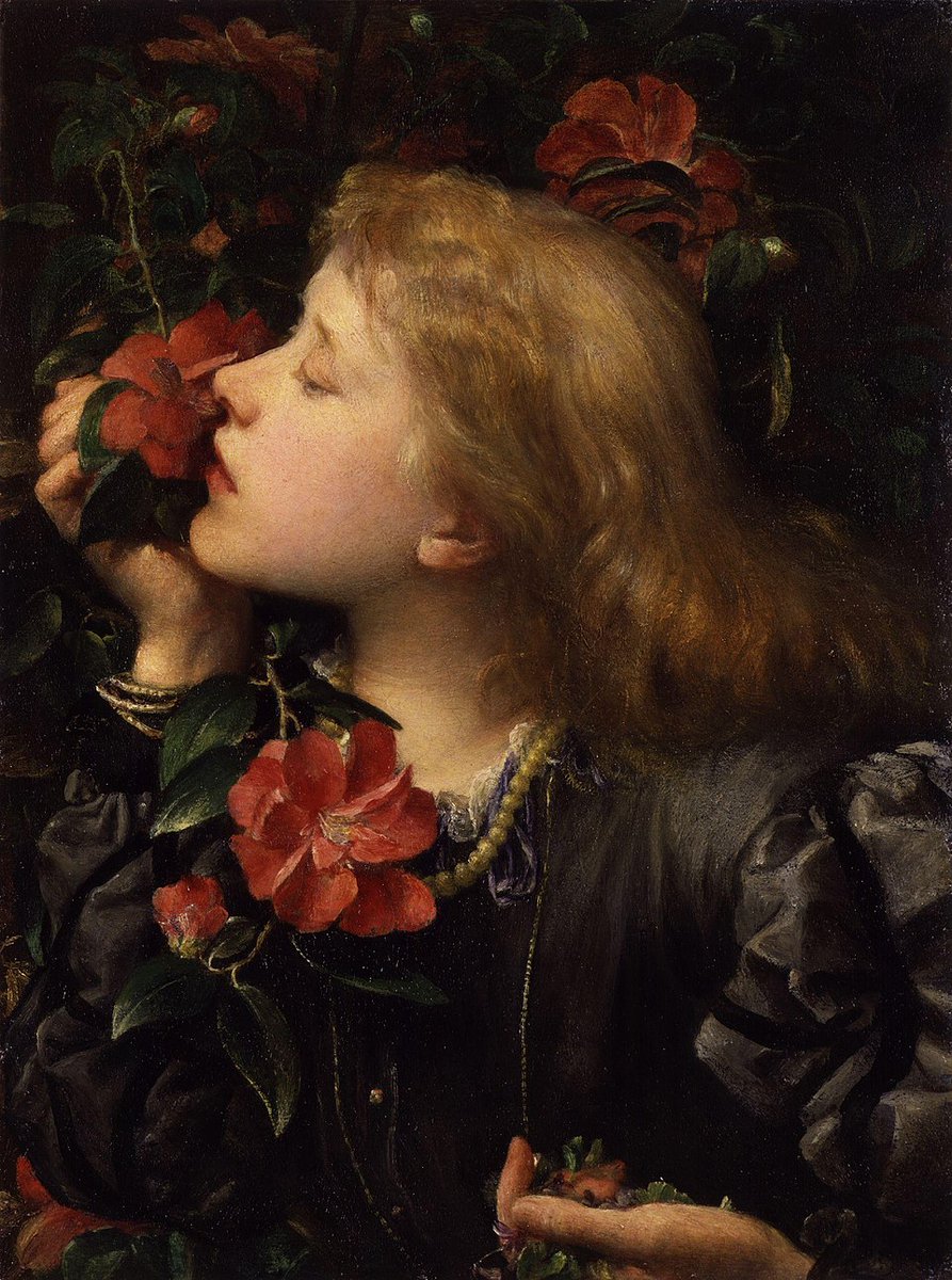 Painting at Bedtime.
Choosing.
George Frederic Watts.

The last time I was in the National Portrait Gallery in London, this painting was displayed with lots of portraits of men in grey suits, so it really stood out. Ellen Terry married Watts when she was 17 and he was 46.