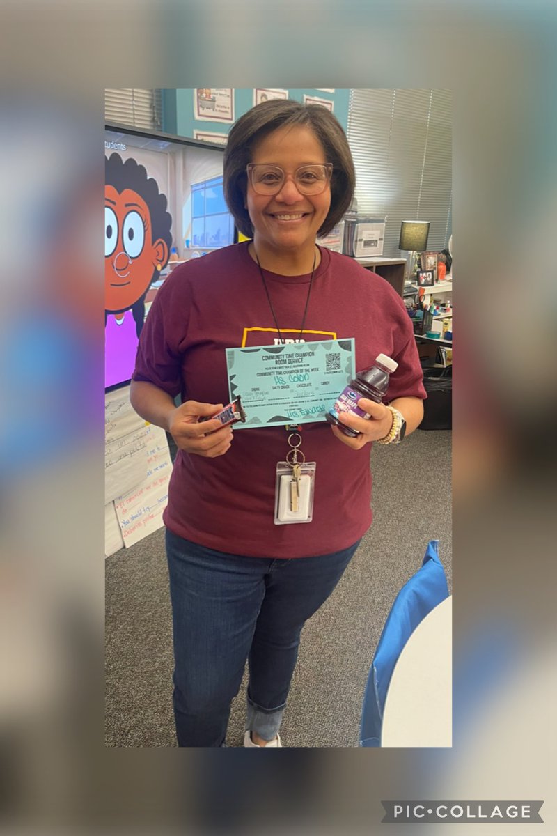 DarcieEdwards_'s tweet photo. Shoutout to our Kindergarten #CommunityTimeChampion, Ms. Colon!! Thank you for the enthusiasm and excitement that you showed during #CommunityTime with your Cubs! 💙💚🎉 @HumbleISD_RCE https://t.co/6Rp3ekzPMl