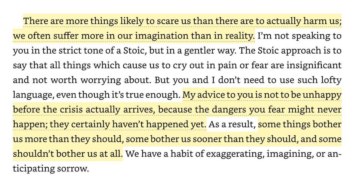 alanaagoyal's tweet image. we often suffer more in our imagination than in reality