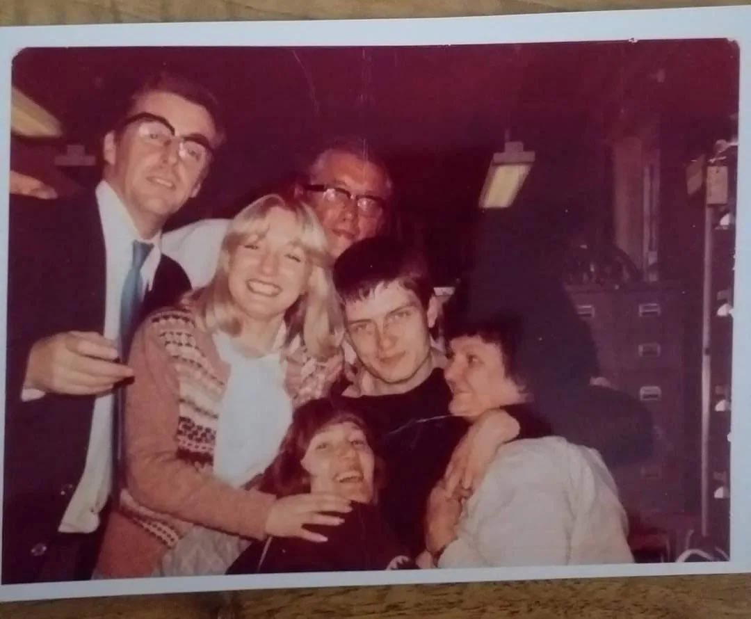 SurfThrash's tweet image. Ian Curtis at a Christmas work party
