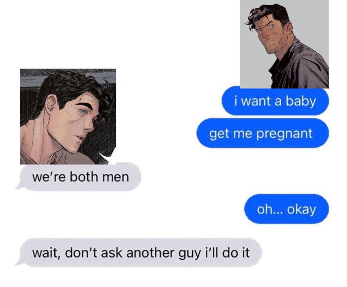 hanbunal's tweet photo. their first child, Bruce end up being pregnant 4 more times. #superbat https://t.co/kVLn5LZWmr