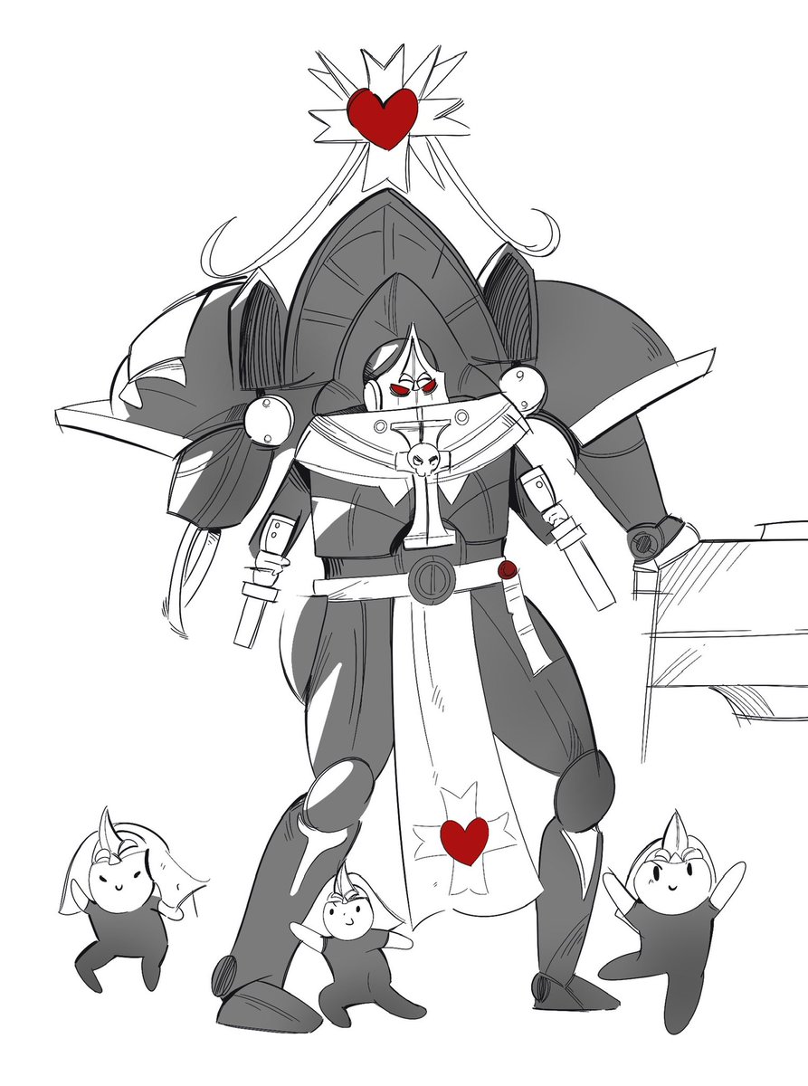 Sister Aenor and her emotional support noviciates (her lil gremlins) 
#warhammer40k #warhammer40000 #warhammer 
#sistersofbattle #adeptasororitas