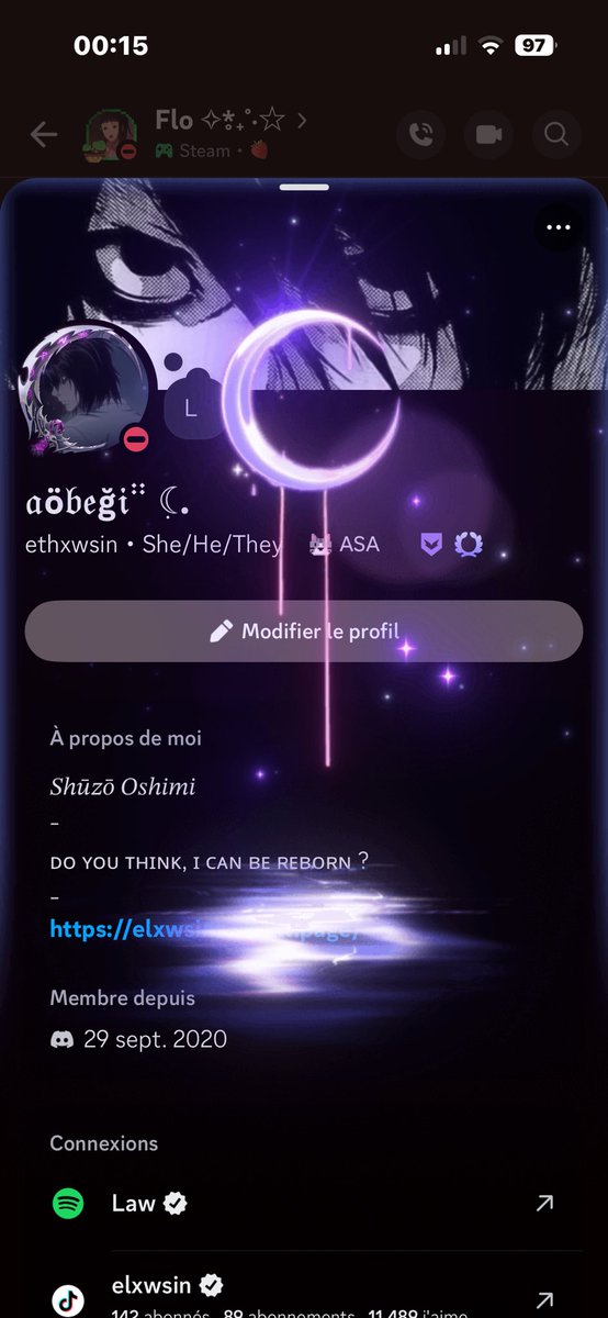 mxbegi's tweet image. jsuis devenu modo discord (on m'a offert nitro) mais j'aime trop mon profil