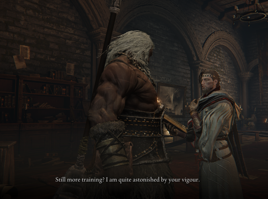 rosewaterhag's tweet photo. #eldenring #nightreign #forsakenhollows
ppl have been posting about undertaker's unique dialogue with other nightfarers, so i had to check if scholar has unique ones too.
and he does! here's what he says to raider: https://t.co/RksX8piAcA