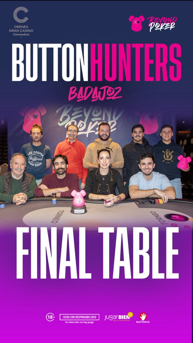 🔥 Button Hunters: ¡Mesa Final en juego!

Los últimos jugadores ya están sentados y todo se define en esta mesa decisiva.
Se vienen las manos más intensas de la noche en <a href="/CasinoExtremadu/">Orenes Gran Casino Extremadura</a> de Badajoz ♠️🔥