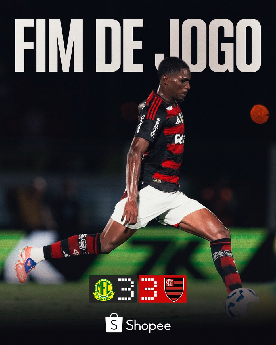 Fim de jogo no Maião! O Flamengo empata em 3x3 com o Mirassol e o ENEACAMPEÃO BRASILEIRO encerra a sua participação no Campeonato!

⚽: Guilherme Gomes (2), Douglas Telles

📸: Caique Coufal

#FimDeJogo #MIRxFLA