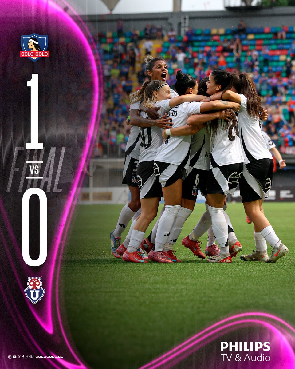 ¡𝐓𝐄𝐓𝐑𝐀𝐂𝐀𝐌𝐏𝐄𝐎́𝐍 𝐇𝐀𝐘 𝐔𝐍𝐎 𝐒𝐎𝐋𝐎, 𝐒𝐄 𝐋𝐋𝐀𝐌𝐀 𝐂𝐎𝐋𝐎-𝐂𝐎𝐋𝐎! 🤟🏻⚪️⚫️

Las Albas vencieron por la cuenta mínima a U. de Chile en La Florida y se coronaron campeonas de la Liga Femenina 2025 🏆🇨🇱

El gol 👇🏻

⚽️Yessenia López

Presentado por @philipstvaudio