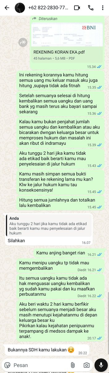 Dhemitha01's tweet photo. @Dhemit_is_back dulu kamu minta rekening koran jumlah semuanya sudah di kasih rekening koran jawabanmu seperti itu semua hanya alasan saja untuk menghindari pertanggungjawabanmu mengembalikan semua uangku? https://t.co/lDF1p5K5Ki