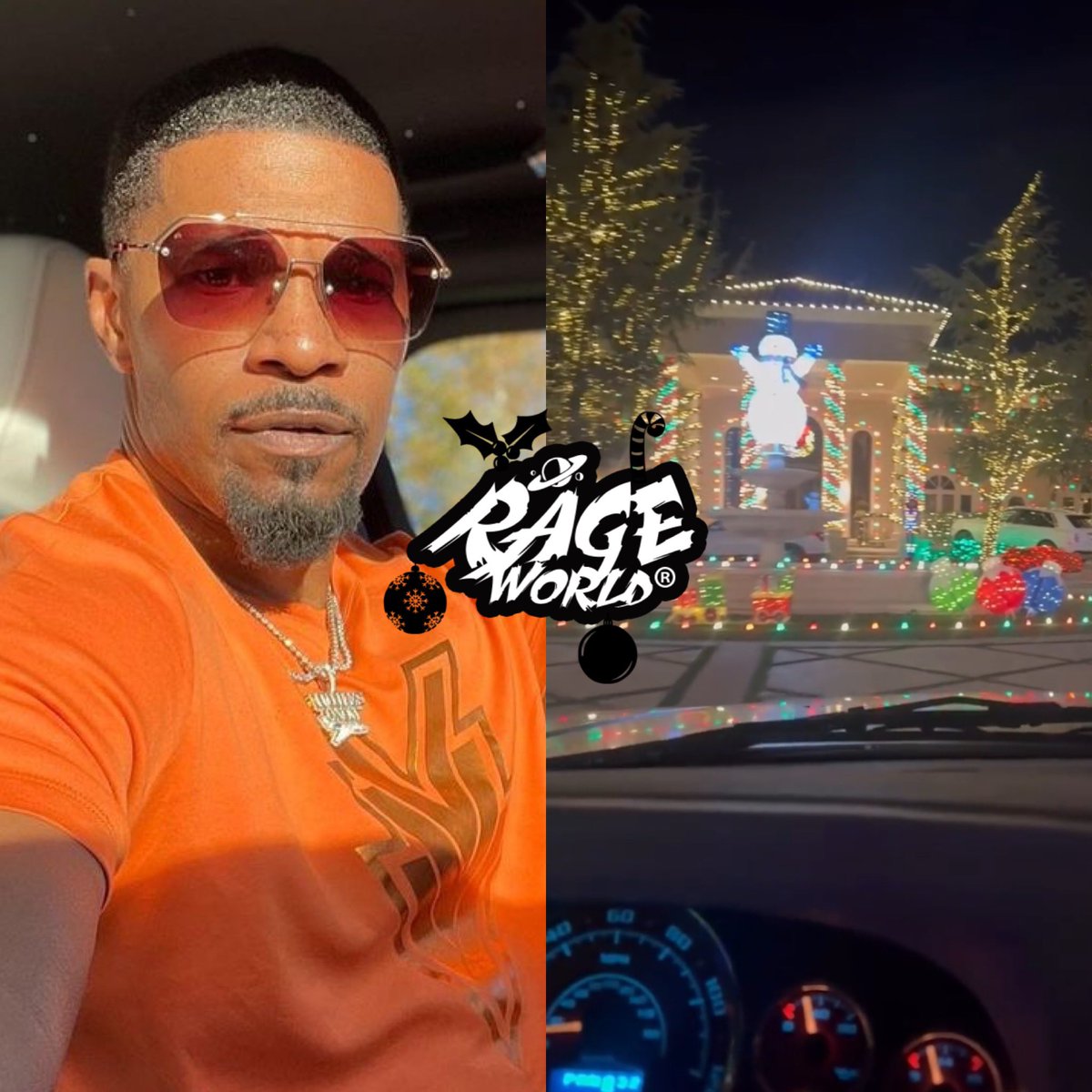 TheRageWorld's tweet image. Jamie Foxx is making headlines after pulling into his estate for the holidays, singing "It's Beginning To Look A Lot Like Christmas" while highlighting his extravagant holiday light display.🎄