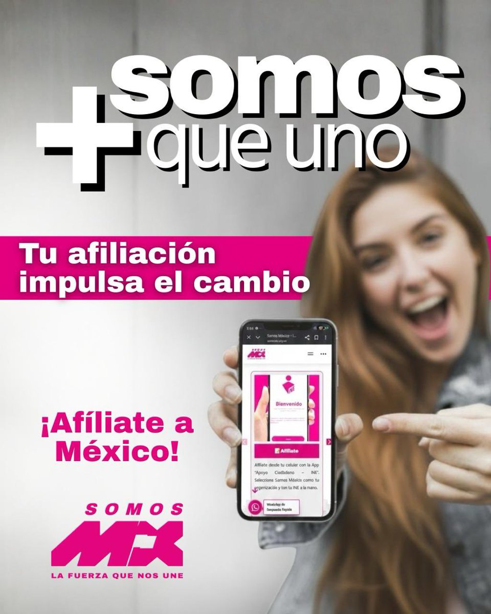 🇲🇽Tu afiliación importa. Cuando decidimos participar, el cambio se vuelve posible. #SomosMx 
somosmx.org.mx/afiliate-y-con…