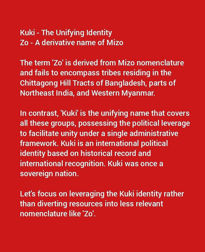 themneithe74509's tweet image. Kuki - The Unifying Identity
Zo - A derivative name of Mizo