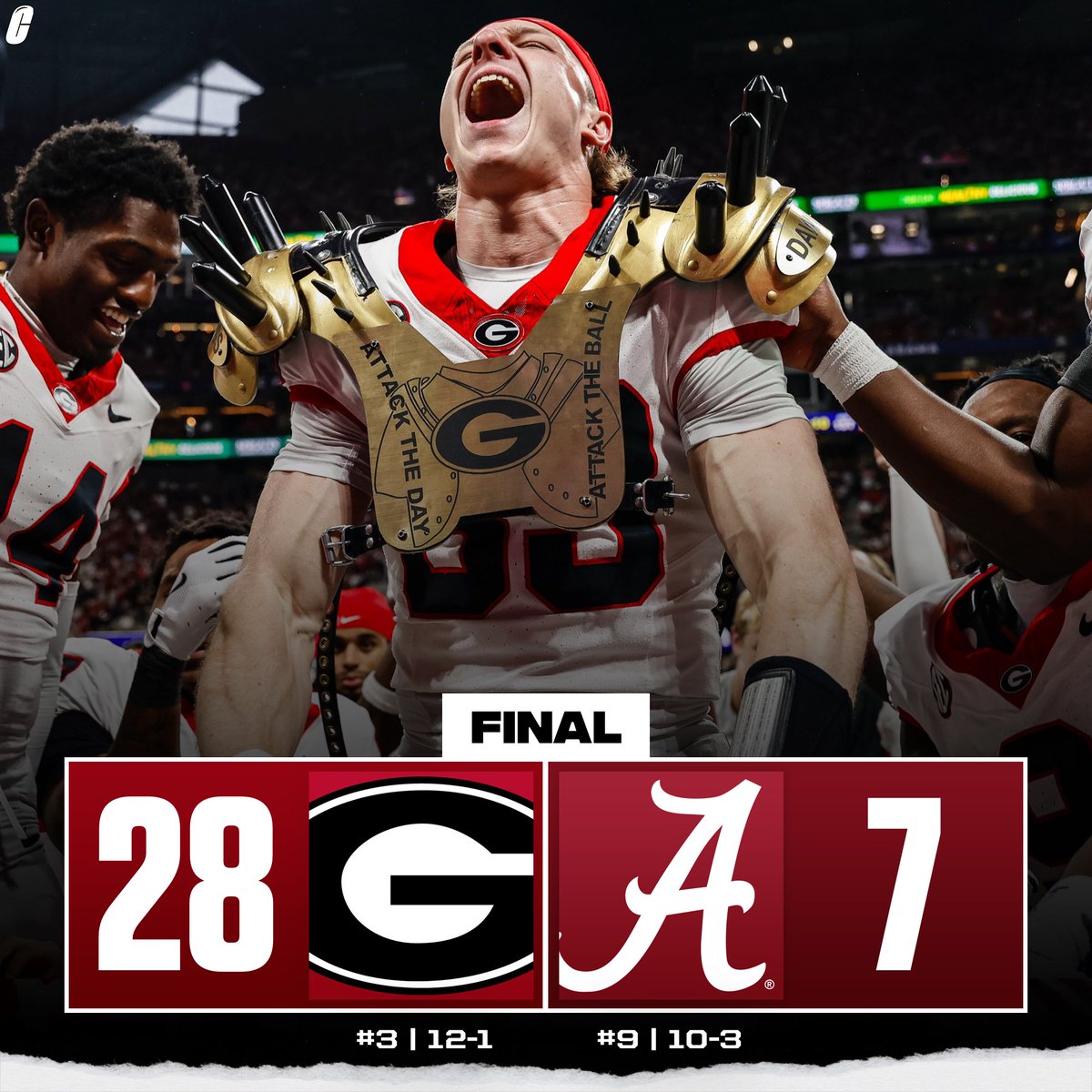 Georgia DESTROYS Alabama in Mercedes Benz Stadium to win the SEC title 🐶

They have earned a first round bye in the playoffs.